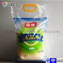 Bolso de empaquetado plástico del PA del arroz modificado para requisitos particulares con la manija